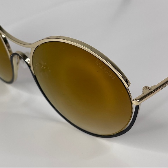 BALMAIN 52mm Round Sunglasses Gold BALMAIN 52mm Round Sunglasses Gold Made In France main image 2